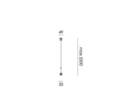 Suspension*Tonone Suspension, Bridge 150, , LED, dim, 2700K, 2058 lm, L149,5cm, H5,1cm - Orange lave