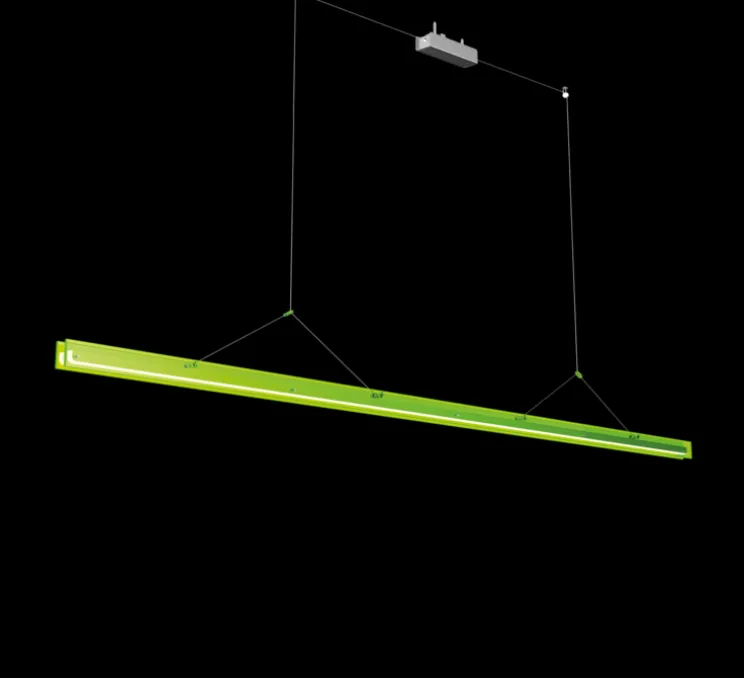 Suspension, Bridge 220, Vert toxique, LED, dim, 2700K, 3068 lm, L220cm, H5,1cm - Tonone