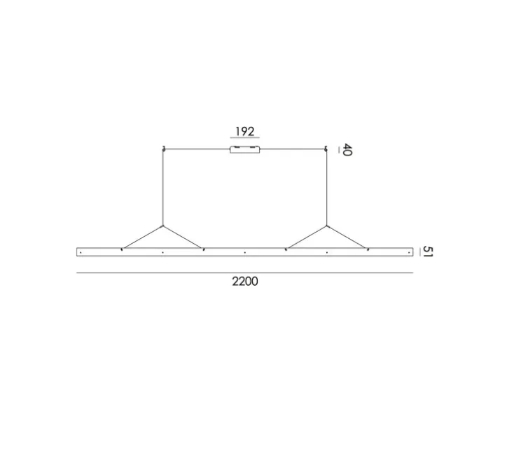 Suspension, Bridge 220, Vert toxique, LED, dim, 2700K, 3068 lm, L220cm, H5,1cm - Tonone