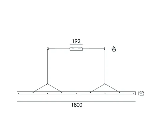 Suspension, Bridge 180, Vert toxique, LED, dim, 2700K, 2495 lm, L180cm, H5,1cm - Tonone