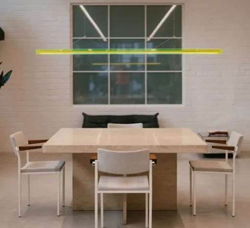 Suspension, Bridge 110, Vert toxique, LED, dim, 2700K, 1492 lm, L110cm, H5,1cm - Tonone