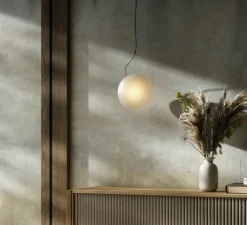 Suspension*Nordic Tales Suspension, Bright Ripple, , câble crème, Ø20cm, H20cm - blanc