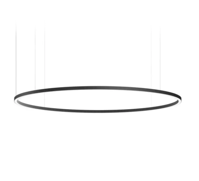 Suspension*Panzeri Suspension, Brooklyn Round, , IP40, LED, dim, 3000K, 5931 lm, Ø195cm, H3,5cm - noir
