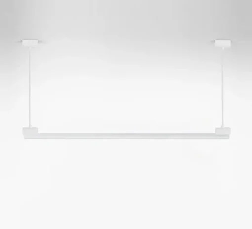 Suspension*Zangra Suspension, bruno, , avec ampoule tubulaire opaline, L100cm, H14cm - blanc