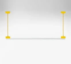 Suspension*Zangra Suspension, bruno, , avec ampoule tubulaire opaline, L100cm, H14cm - jaune