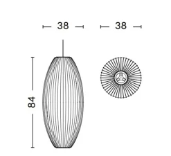 Suspension*HAY Suspension, Bubble Cigar L, , Ø36cm, H84cm - blanc