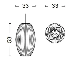 Suspension*HAY Suspension, Bubble Cigar M, , Ø33cm, H53cm - blanc