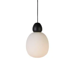 Suspension*Belid Suspension, Buddy, , Ø18,4cm, H28cm - noir mat et verre opalin