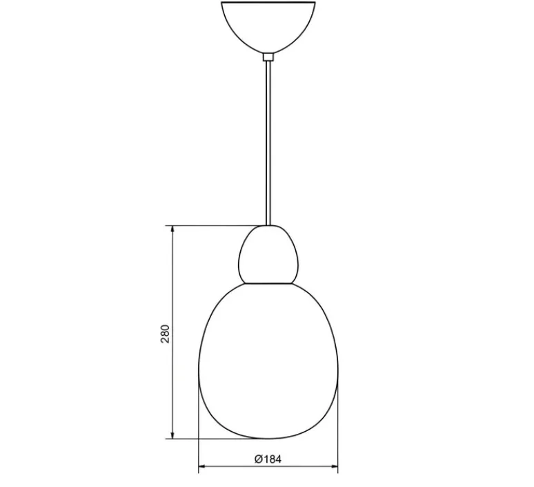 Suspension*Belid Suspension, Buddy, , Ø18,4cm, H28cm - noir mat et verre opalin