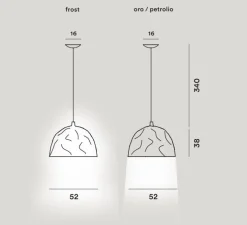 Suspension, Bump, bleu pétrol, Ø38cm, H52cm - Foscarini
