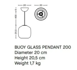 Suspension*HAY Suspension, Buoy 200, , Ø20cm, H20,5cm - blanc, câble gris béton