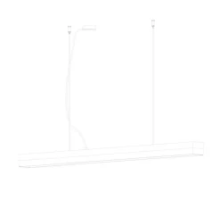 Suspension*GANTLights Suspension, C3 , , LED, 2700K, 2600lm, L182cm, H8cm - béton foncé et noyer