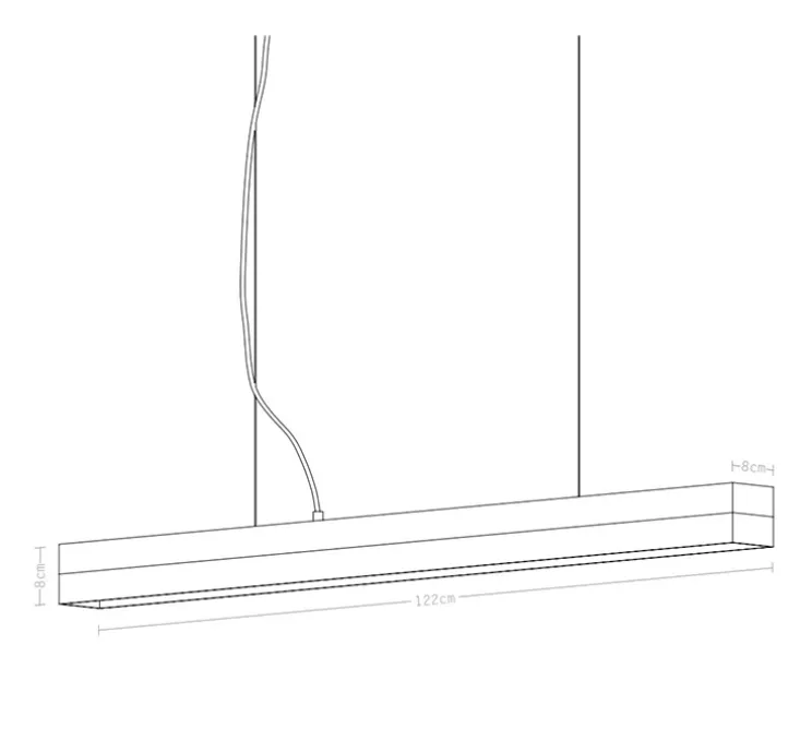 Suspension, C1, béton clair et cuivre, touch dim LED, 4000K, 2100lm, L122cm, H8cm - Gantlights