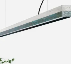 Suspension*GANTLights Suspension, [C3], béton, , LED, 2700k, 2600lm, L182cm, H8cm - cuivre oxydé
