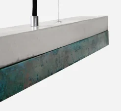Suspension*GANTLights Suspension, [C3], béton, , LED, 2700k, 2600lm, L182cm, H8cm - cuivre oxydé