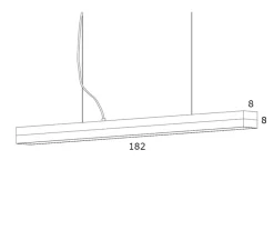 Suspension*GANTLights Suspension, C3, , LED, 2700K, 2600lm, L182cm, H8cm - béton gris clair et noyer