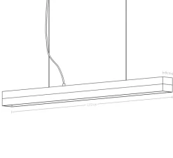 Suspension*GANTLights Suspension, C1, chêne, gris clair, LED, dim, 2700K, 1900 lm, L122cm, H8cm - gris clair, naturel