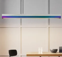 Suspension, C1 Iris, Gris clair, irisée, LED, dim, 2700K, 2200 lm, L122cm, H8cm - GANTLights