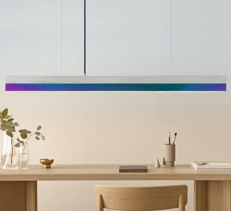 Suspension, C1 Iris, Gris clair, irisée, LED, dim, 2700K, 2200 lm, L122cm, H8cm - GANTLights