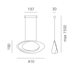 Suspension*Artemide Suspension, Cabildo, , LED, 2700K, 2641lm, L41cm, H19cm - blanc
