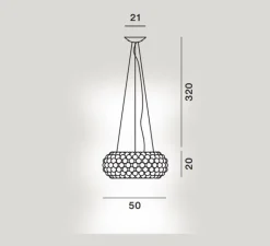 Suspension*Foscarini Suspension, Caboche Plus Media, , LED, 2700K, 3200lm, Ø50cm, H20cm - gris