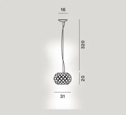 Suspension|Enfants*Foscarini Suspension, Caboche Plus Piccola, , LED, 2700K, 1000lm, Ø31cm, H20cm - gris