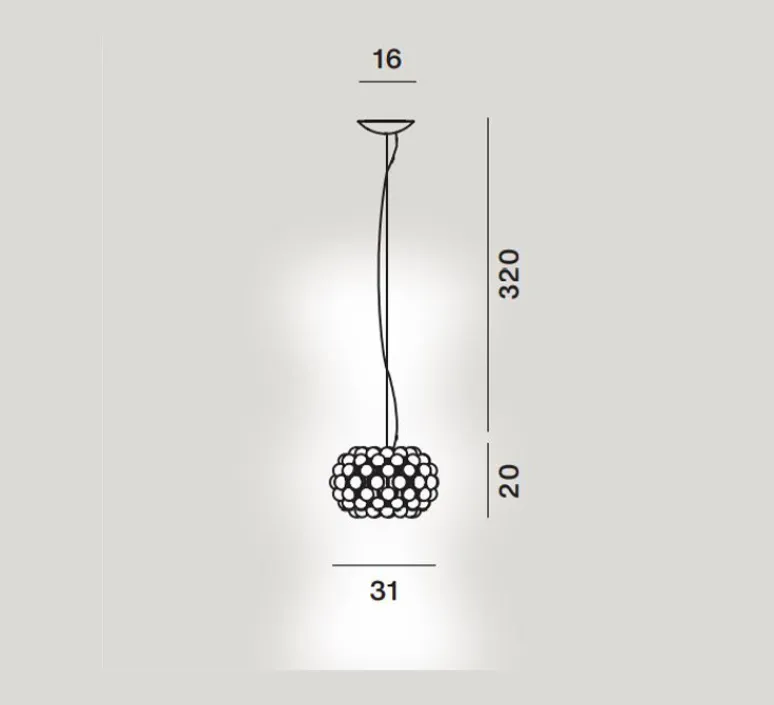 Suspension|Enfants*Foscarini Suspension, Caboche Plus Piccola, , LED, 2700K, 1000lm, Ø31cm, H20cm - gris