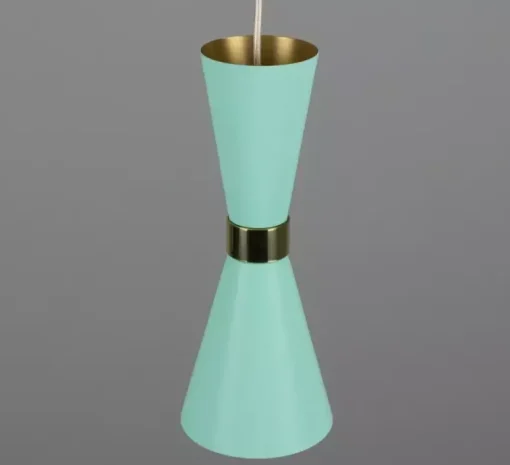 Suspension*Mullan Lighting Suspension, Cairo, , Ø14cm, H34cm - bleu turquoise