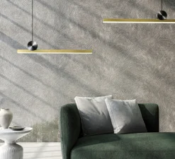 Suspension*CVL Suspension, Calée V5, , LED, dim, 2700K, 1920 lm, L105cm, H20cm - laiton satiné, graphite satiné