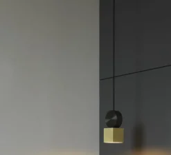 Suspension*CVL Suspension, Calée V1, satiné, graphite satiné, LED, L8cm, H18cm - laiton