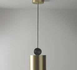 Suspension, Calée V2, laiton satiné, graphite satiné, LED, 2700K, 840lm, L23cm, H28cm - CVL