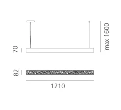Suspension*Artemide Suspension, Calipso Linear, , LED, dim, 3000K, 4800 lm, L121cm, H7,9cm - blanc