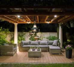 Suspension, Calypso SO Outdoor MARTINIQUE, noir, rouge, IP65,Ø39cm, H63cm - Contardi