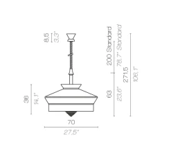 Suspension, Calypso SO XL Outdoor MARTINIQUE, jaune, IP65, Ø70cm, H63cm - Contardi