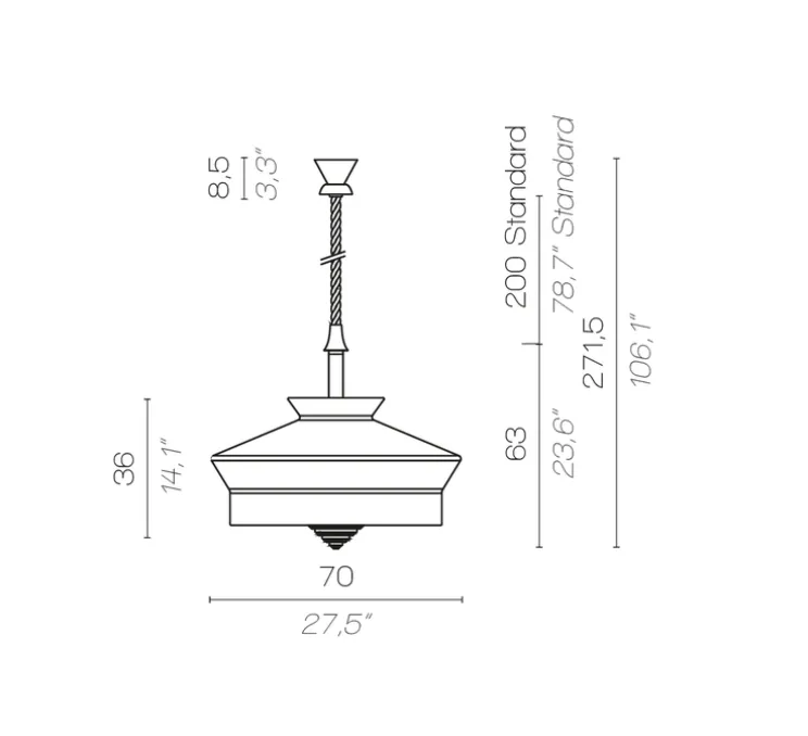 Suspension, Calypso SO XL Outdoor MARTINIQUE, jaune, IP65, Ø70cm, H63cm - Contardi
