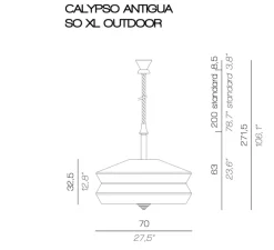 Suspension*Contardi Suspension, Calypso SO XL Outdoor ANTIGUA, , IP65,Ø70cm, H63cm - menthe