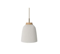 Suspension*Bolia Suspension, Campa, , Ø27cm, H30cm - blanc, chêne huilé, laiton antique mat