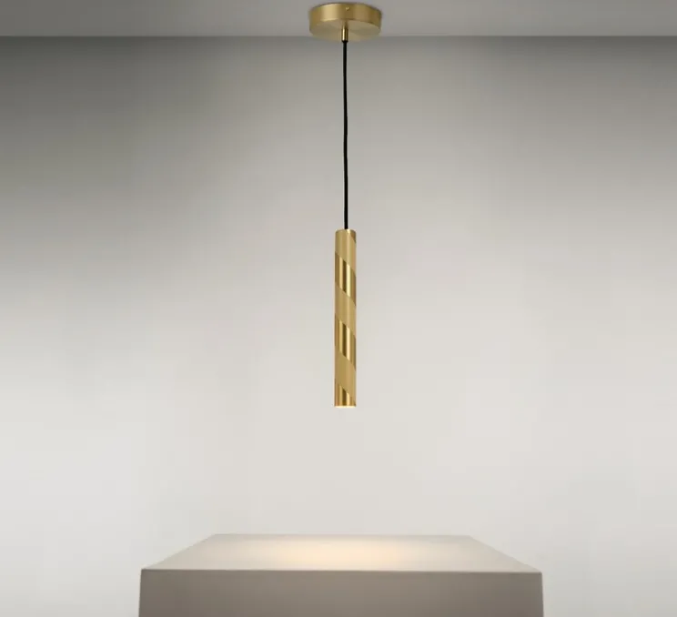 Suspension, Candy V30, laiton satiné, LED, dim, 2700K, 331 lm, Ø3,6cm, H30cm - CVL