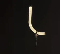 Suspension*Ame Editions Manufacturées Suspension, Canne S, , albâtre, LED, 2700K, 980 lm, TRIAC, L34,5cm, H82cm - AME EDITIONS MANUFACTUREES laiton satiné