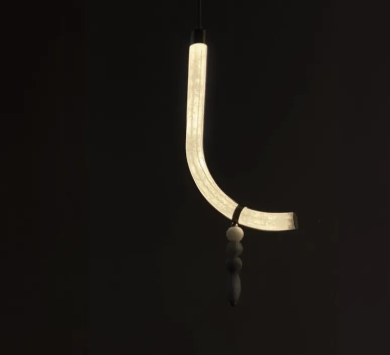 Suspension*Ame Editions Manufacturées Suspension, Canne S, , albâtre, LED, 2700K, 980 lm, TRIAC, L34,5cm, H82cm - AME EDITIONS MANUFACTUREES laiton satiné