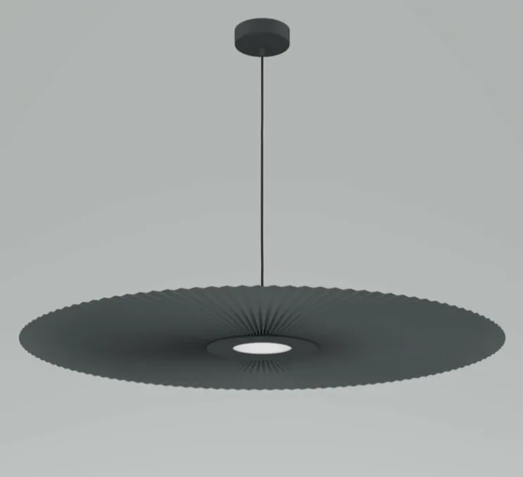 Suspension, Carmen Large, gris ardoise, DIM, LED, 700lm, Ø120cm, H3,5cm - HARTÔ