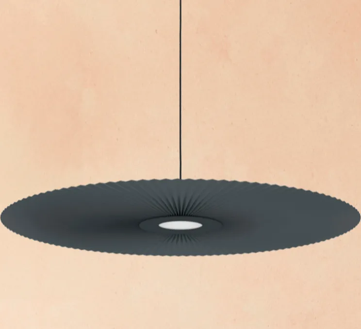 Suspension, Carmen Large, gris ardoise, DIM, LED, 700lm, Ø120cm, H3,5cm - HARTÔ
