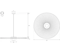 Suspension, Carmen Large, gris ardoise, DIM, LED, 700lm, Ø120cm, H3,5cm - HARTÔ