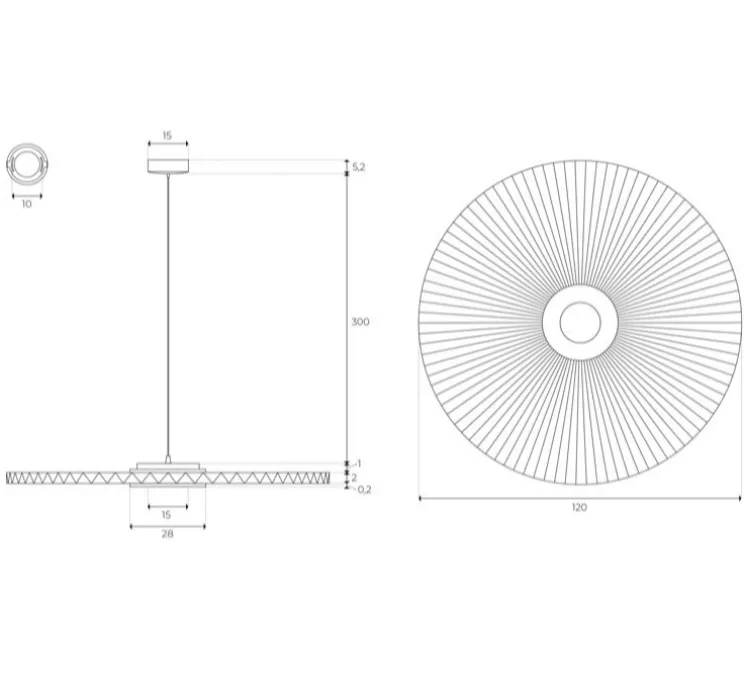 Suspension, Carmen Large, sable doré, DIM, LED, 700lm, Ø120cm, H3,5cm - HARTÔ