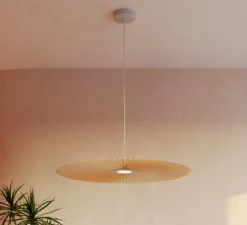 Suspension*Hartô Suspension, Carmen Medium, , DIM, LED, 2700K, 700lm, Ø90cm, H3,5cm - HARTÔ sable doré