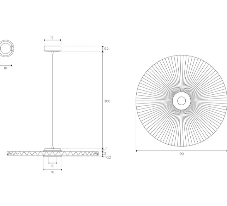 Suspension*Hartô Suspension, Carmen Medium, , DIM, LED, 2700K, 700lm, Ø90cm, H3,5cm - HARTÔ gris ardoise