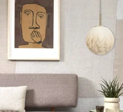 Suspension, Carrara Dia, Finition Marbre blanc, laiton, Ø28cm, H42cm - It's about Romi