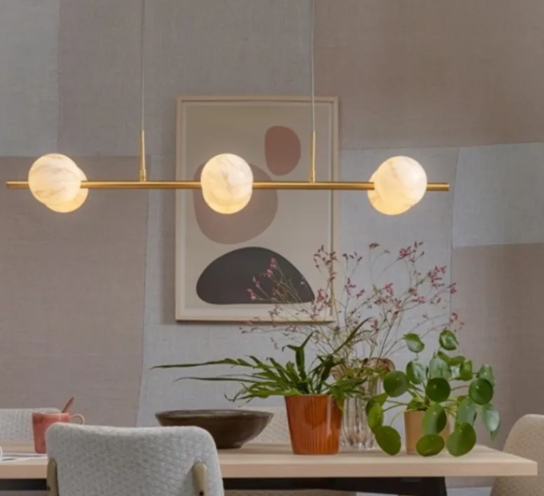 Suspension*It's about Romi Suspension, Carrara, Finition , L105cm, H20cm - Marbre blanc, laiton