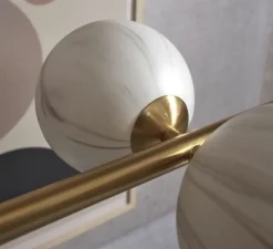 Suspension*It's about Romi Suspension, Carrara, Finition , L105cm, H20cm - Marbre blanc, laiton