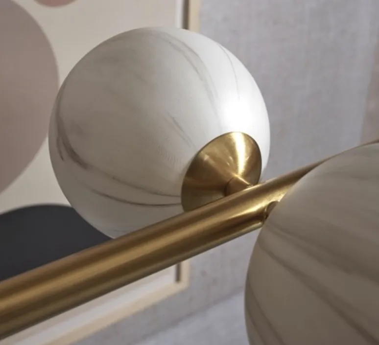 Suspension*It's about Romi Suspension, Carrara, Finition , L105cm, H20cm - Marbre blanc, laiton